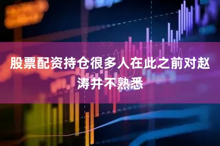 股票配资持仓很多人在此之前对赵涛并不熟悉